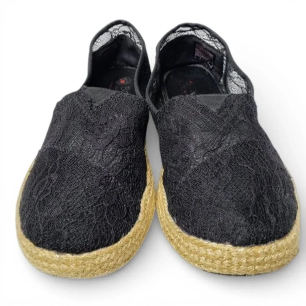 Skechers Bobs Floral Mesh‎ See Through Top Slip On Espadrille Shoe 7.5
